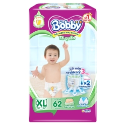 Bỉm tã quần Bobby size XL 62 miếng (12-17kg) (giao bao bì ngẫu nhiên)