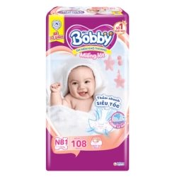 Miếng lót Bobby size Newborn 1 108 miếng (dưới 5kg)