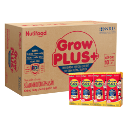 Thùng Sữa GrowPLUS+ hộp 180ml (Thùng 12 lốc - lốc 4 hộp)