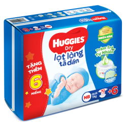 Tã dán sơ sinh Huggies (Newborn, dưới 5kg, 70 miếng) + 6 miếng