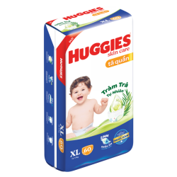 Tã quần Huggies Skincare gói cực đại (XL, 12-17kg, 60 miếng)